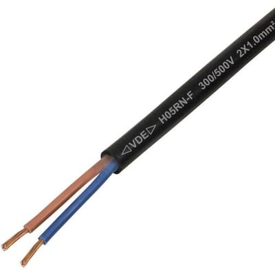 TRU COMPONENTS TC-13389168 Rubberkabel H05RN-F 2 x 1 mm² Zwart 50 m