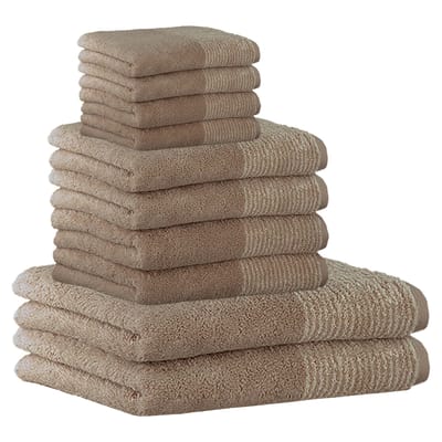 Cawoe Handdoek Luxury Home C Two-Tone Een maat, 50x100 Set van 10