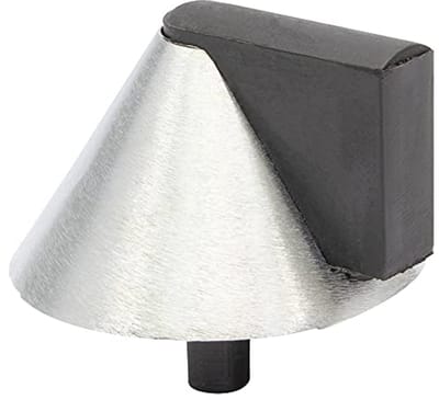 Vloerdeurstopper CONE - 39 mm x 25 mm, Zamak, Zacht Stopmechanisme van Thermoplastisch Rubber, Zwart, Inclusief Montagemateriaal