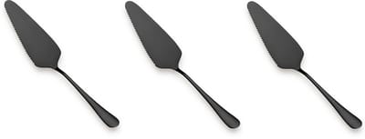 3x Taartschep met Kartelrand RVS – Taartsnijder en Pizzaschep in Één – Taartserver voor Taart, Cake, Quiche en Pizza – Vaatwasserbestendig – Zwart
