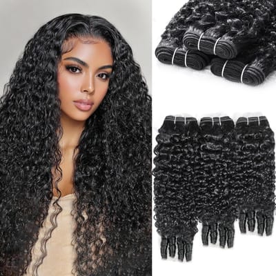Haarbundels Kinky Curly - Natuurlijk Haar - Haarstyling - Dubbele Inslag - 18 Inch