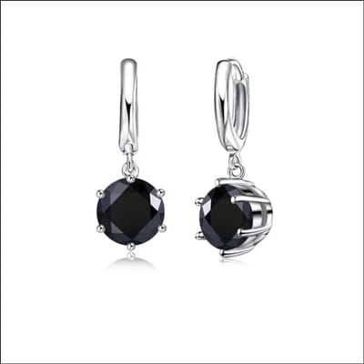 Aramat Jewels - Oorringen zilver zwarte zirkonia - huggies meisje