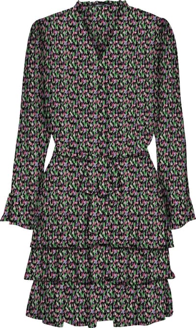 Only Jurk Onlmila Lurex 7/8 Ruffle Dress Cs P 15275099 Green Bee/dream Go Dames Maat - M