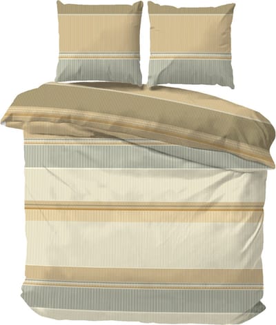 iSleep Dekbedovertrek Henk - Eenpersoons - 140x200/220 cm - Natural