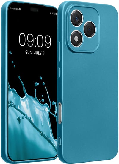 kwmobile metallic telefoonhoesje van TPU - geschikt voor HONOR 400 Lite - Flexible case voor smartphone - In Metallic carabisch blauw