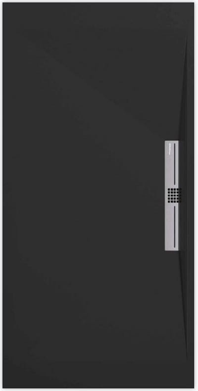 Sanifun douchebak Stone Side Black Smooth 900 x 800 S