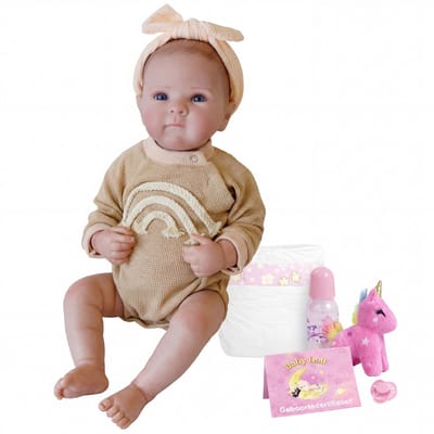 Lovibella® Elara Levensechte Babypoppen - 1,1 Kilo - 45 CM - Reborn Baby Pop - Met Accessoires - Reborn Baby - Reborn Baby Doll - Dementie Pop - Reborn Poppen Meisje -