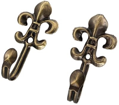 Dailygoods- Gordijnhouders Metalen - Wandmontage - Decoratieve Gordijnhaken - 4 Stuks - Corrosiebestendig - 76 mm Lang - Gordijnhaak