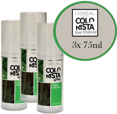 L’Oréal Paris Colorista Spray Haarverf – Mint – 1 Dag Haarkleuring -3x 75ml
