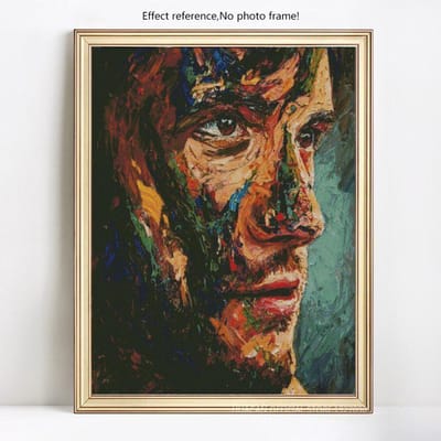 Peinture diamant Portrait diamant broderie hommes diamant mosaïque mise en page complète photos 20X30 brown