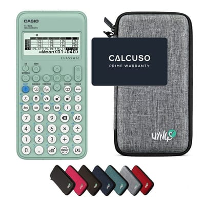 Casio FX-92B Secondaire incl. WYNGS Beschermhoes Lichtgrijs - Wetenschappelijke Rekenmachine - Basis Pakket