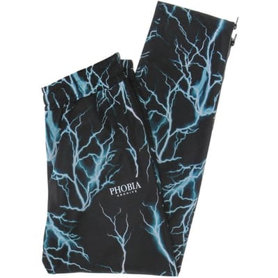 Heren trainingsbroek met all-over print Lightning-broek zwart/lichtblauw