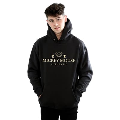 Disney Heren Mickey Mouse Authentic Hoodie (Zwart)