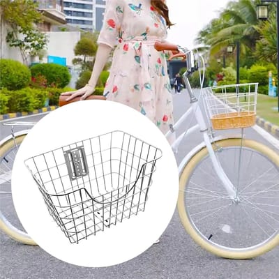 Fietsmand - Fiets tas - Boodschappen vervoeren - Stijlvol papier design - 31x24x25 cm - Naturel