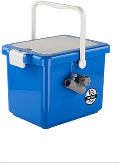 Visuitrusting Opbergdoos - Viskist - Vissen - Zitkruk functie - 315 x 25 x 25 cm - Geel Blauw Wit