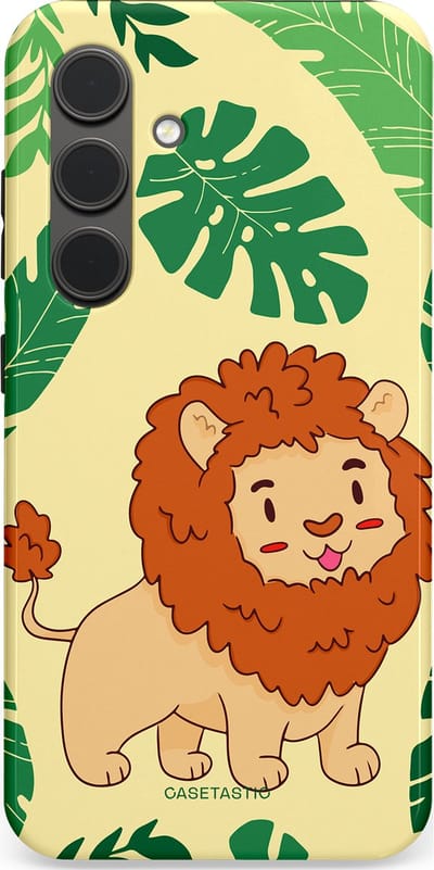 Casetastic Hoesje Geschikt voor Samsung S24 - Stijlvolle Beschermende Duo-layer Case - Jungle Leeuw Ontwerp