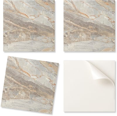 Decoratieve wandtegels zelfklevend vinyl met marmerpatroon en aderen, 20x20x20 cm