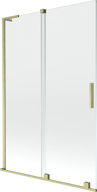 Mexen Velar L 2-delige verschuifbare douchewand 120 x 150 , transparant, geborsteld goud - 896-120-003-01-55