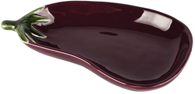 Dekoratief | Schaaltje aubergine, paars, porselein, 21x11x3cm | A260390