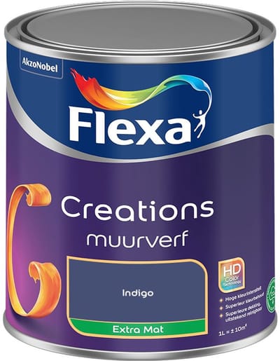 Flexa - Creations Muurverf Extra Mat - Indigo - Mengverf - 1 L