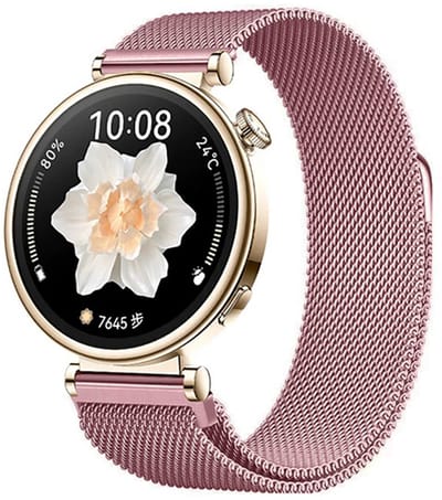 Stravo Smartwatch Milanees bandje 18mm – Garmin Vivoactive 4s / Vivomove 3s / Venu 2s / 3s / Forerunner 255s / 265s / Venu 4 - 41mm - Luxe Milanese Horlogebandje voor Huawei Watch GT 6 / GT 5 / GT 4 (41mm) / GT 5 Pro/ Watch 5 (42mm) - Roze