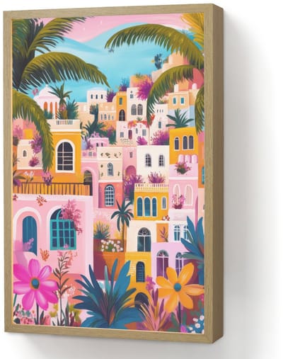Wandlamp 40x60 cm - Oplaadbaar - Kleurrijk - Roze - Oranje - Geel - Bloemen - Wandlampen binnen woonkamer - Slaapkamer lamp - Decoratieve nachtlamp - Vloerlamp draadloos
