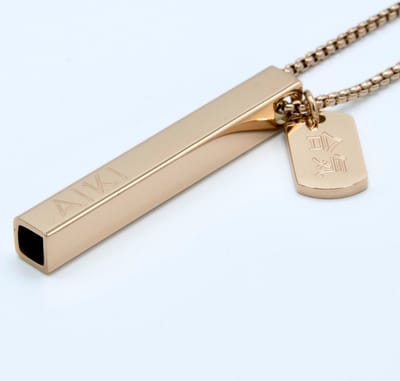 AIKI - Ademhalingsketting - Ademhalingstrainer - Stoppen met roken ketting - Solid Square - Rose Gold - Ademhaling - Ademketting - Ademtrainer - Hyperventilatie hulpmiddel