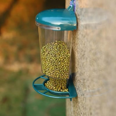 WiseGoods Premium Hangende Vogelvoersilo Voor Tuinvogels 14X10X23CM - Vogelvoeder -Vogelvoederhuisje - Vogelvoer Huisje - Groen