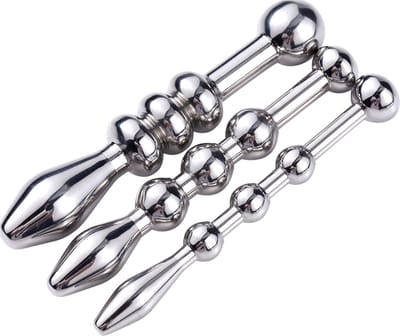 Fixxx - Penis Plug Set met Balletjes - 3 stuks - RVS - Zilver