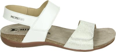 Mephisto AGAVE PERLKID - Platte sandalenDames Sandalen - Kleur: Wit/beige - Maat: 39