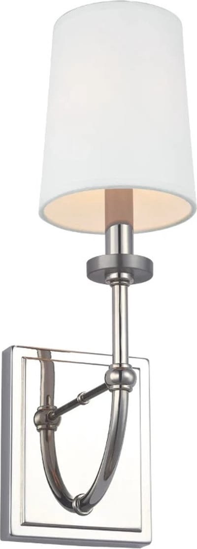 Feiss LED Wandlamp Felixstowe | 3W 3000K 300Lm 830 | IP44 | Dimbaar | Polished Chrome, White Parchment Shade
