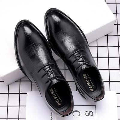 Leren Schoenen Heren Zakelijk Formeel Casual Werk Trendy Schoenen Britse Koreaanse Versie Zachte Zool Bruidegom Bruiloft Leren Schoenen 45