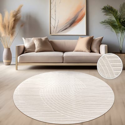 Paco Home Vloerkleed Voor Binnen En Buiten Balkon Terras Scandinavisch Boho Eenkleurig 200 cm Rund