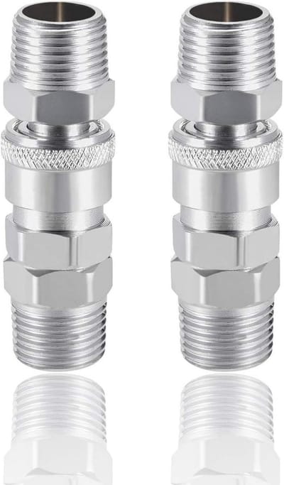 Hogedrukreiniger Snelkoppeling Set G1/2 - 2 Stuks Zilver