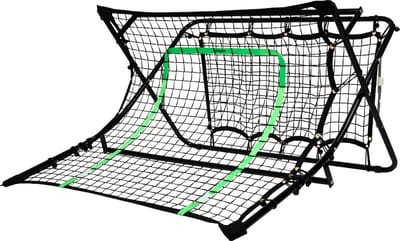VirtuFit Combi Rebounder - Kickback - Groen & Zwart - 113 x 106 x 61 cm - Inclusief 4 Grondankers - In te Stellen in Meerdere Hoeken - Sterk & Duurzaam Materiaal - Rebounder Voetbal - Rebounder Trampoline - Rebounder Volleybal