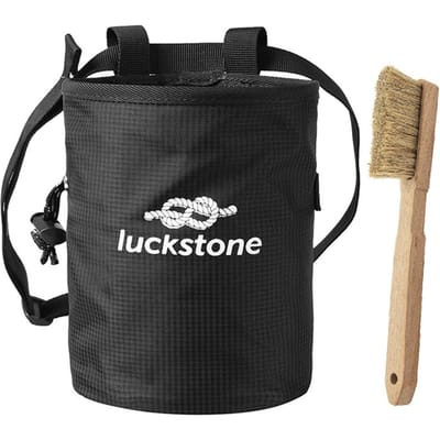 Sac à craie d'escalade de Camping en plein air, avec ceinture réglable et brosse pour l'escalade noir