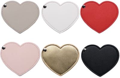 Hartvormige Zakspiegel Dames Goud – Compacte Make-up Spiegel – Mini Spiegel voor Tas – Leren Spiegel – Cadeau voor Vrouwen en Meisjes