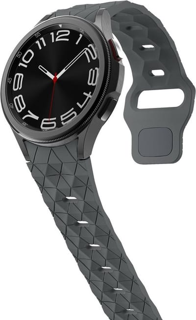 Siliconen bandje - geschikt voor Samsung Galaxy Watch 4 / Watch 4 Classic / Watch 5 / Watch 5 Pro / Watch 6 / Watch 6 Classic / Watch 7 / Watch FE - grijs
