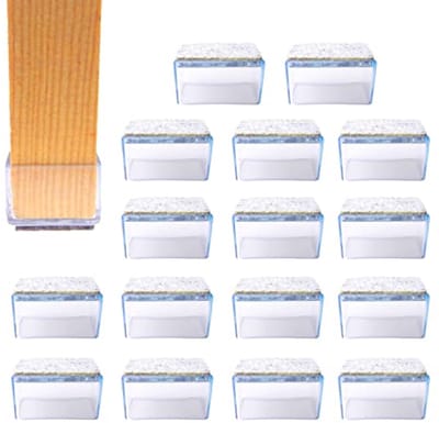 protectors voor stoelpoten - vilt doppen en glijders - rechthoekig 30 x 60 mm
