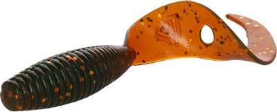 Mikado Twister 6.4cm Motoroil Gold – 6 stuks – Softbait Twister Kunstaas voor Baars & Snoekbaars