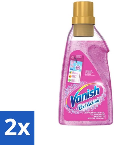 Vanish Oxi Action - Vlekkenverwijderaar Gel - Voor Gekleurde Was - 30 Wasbeurten - Voordeelverpakking - 2 stuks