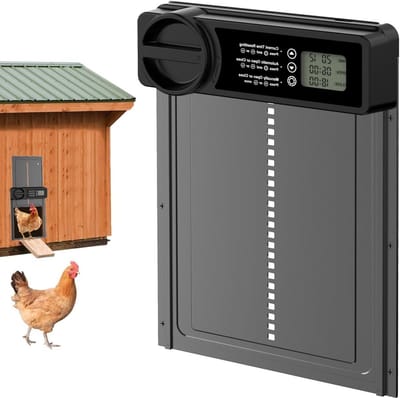Automatische Hokdeur - Kippendeur Timer - Pluimvee Beschermen - Anti-knijp Sensor - Aluminium Legering - Zilver