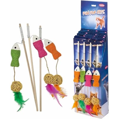 Set van vis- en sisalballen voor kattenhengels Nobby Pet (x9)
