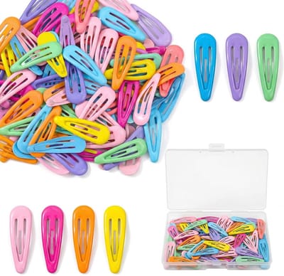 Dailygoods - 80 stuks haarspeldjes voor meisjes, haarclips voor meisjes, kleurrijke metalen snap-haarspeldjes, haaraccessoires, haarclips, haarspelden, haaraccessoires