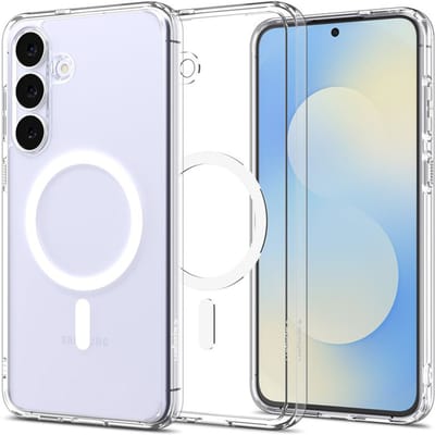 Spigen Ultra Hybrid MagFit - Hoesje Geschikt voor Samsung Galaxy S25 FE - Compatibel met MagSafe / Qi2 - Back Cover Transparant Wit