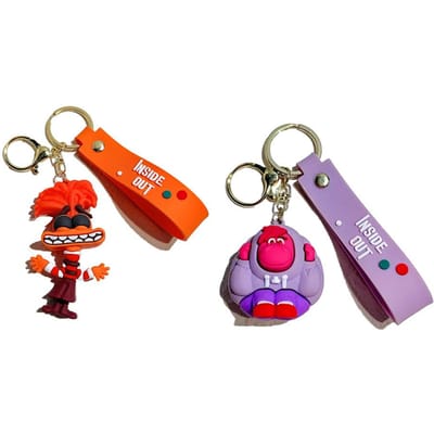 Nieuwe Inside Out 2 Sleutelhanger Kawaii Film Anime Angst Verveling Jaloezie Schattige Meisjes Creatieve Tas Hanger Auto Sleutelhanger Speelgoed Cadeaus red
