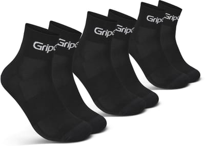 GripGrab - RIDE Low Cut Zomer Fietssokken 3 Paar Korte Coolmax Sokken - Unisex - Zwart