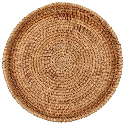 Dailygoods- Opbergmand Lichtbruin - Rieten Opbergmand - Decoratieve Mand - Organisatie Oplossing - 30 x 30 x 3 cm - Robuuste Constructie - Opbergmandje