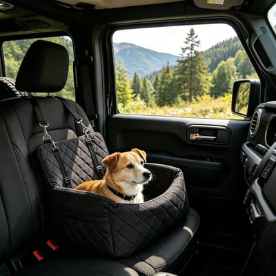Autostoel Honden - Reisstoel Huisdier - Veilig Reizen - Afneembaar & Wasbaar - 45 x 30 x 5 cm - Zwart