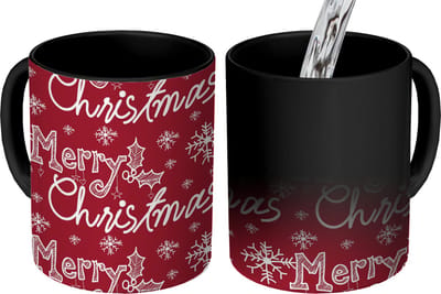 Magische Mok - Foto op Warmte Mokken - Koffiemok - Patronen - Sneeuw - Kerst - Quotes - Magic Mok - Beker - 350 ML - Theemok
